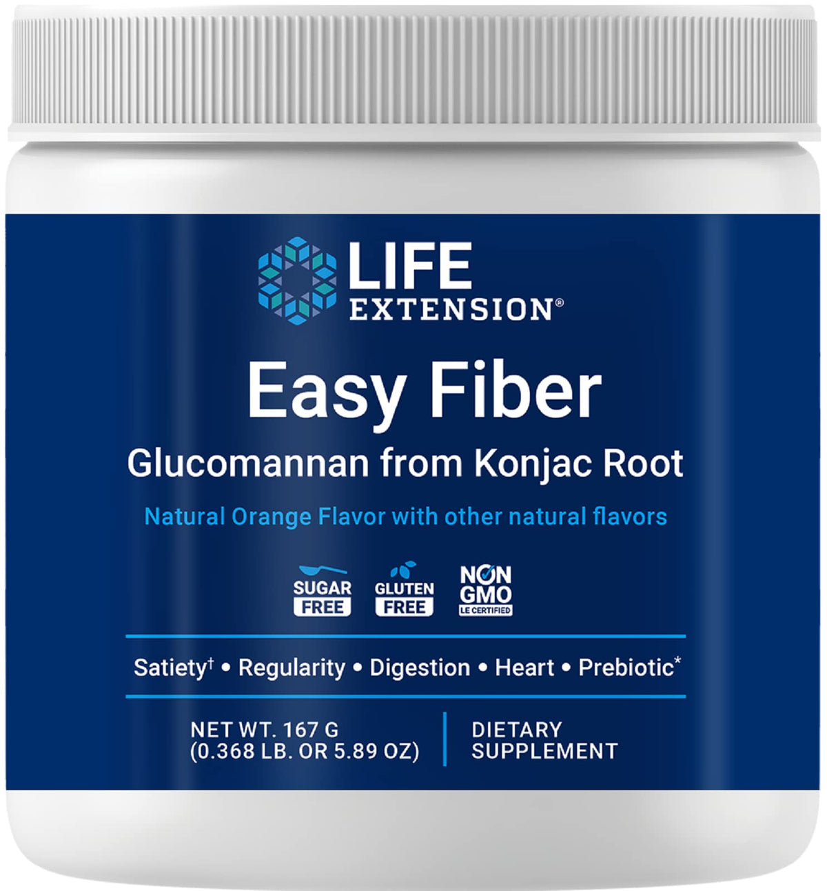 Life Extension Easy Fiber Glucomannan 167 g Poudre vue de face