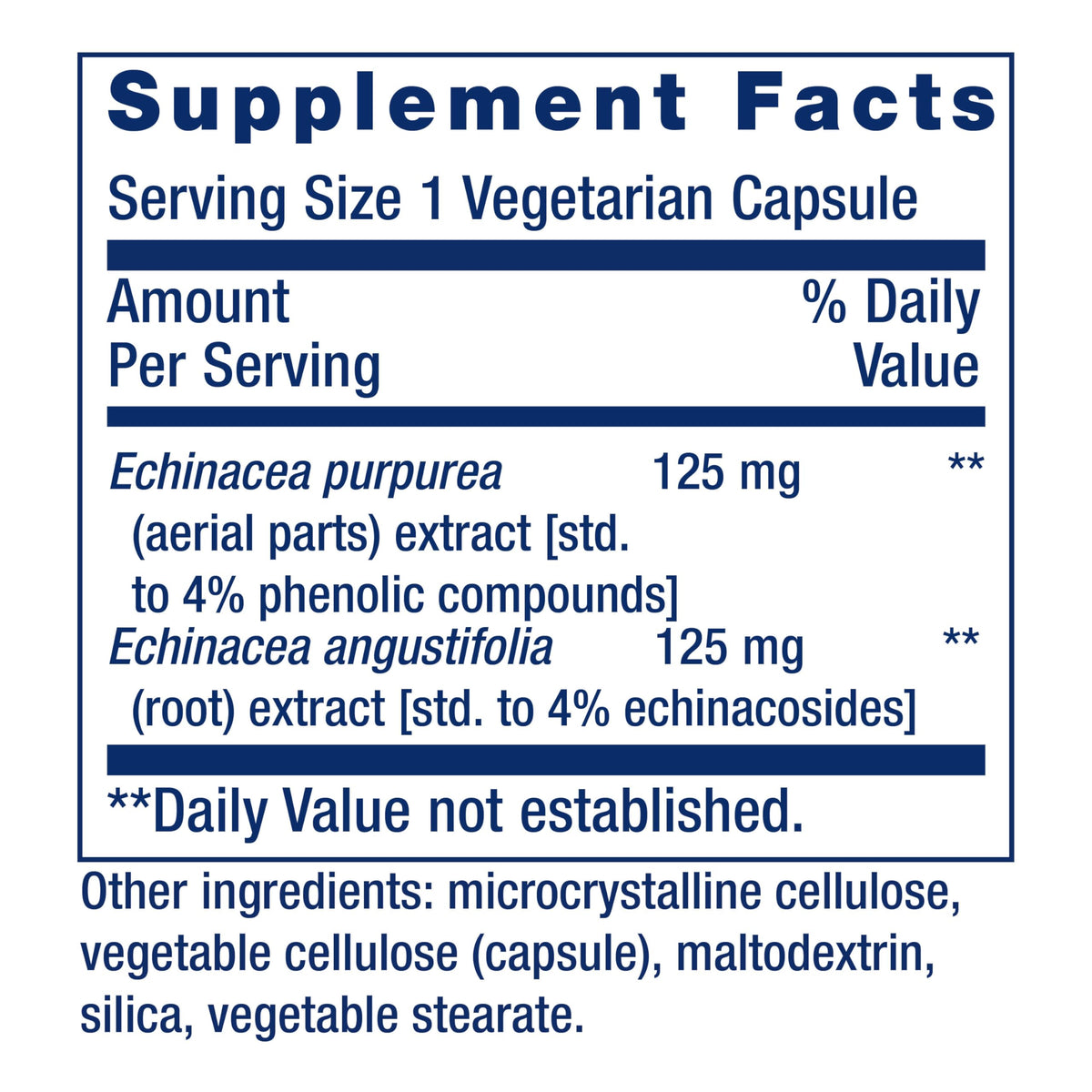 Life Extension Echinacea Elite capsules packaging