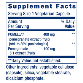 Life Extension Extrait de Fruit de Grenade 500 mg dosage de capsules