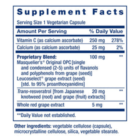 Life Extension Extrait de Pépin de Raisin 60 Capsules côté gauche