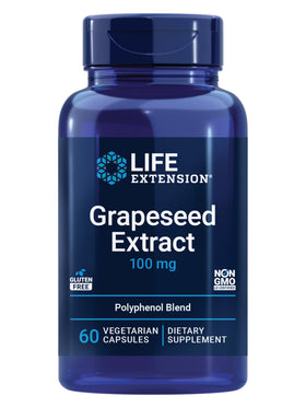 Life Extension Extrait de Pépin de Raisin 60 Capsules vue de face