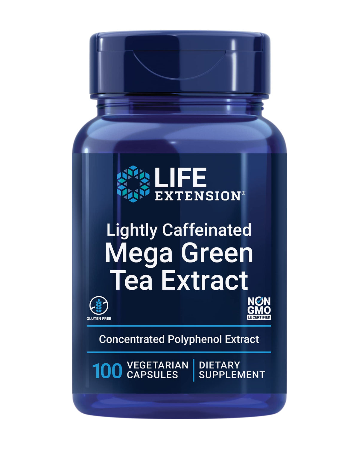 Life Extension Extrait de Thé Vert Mega Légèrement Caffeiné vue avant