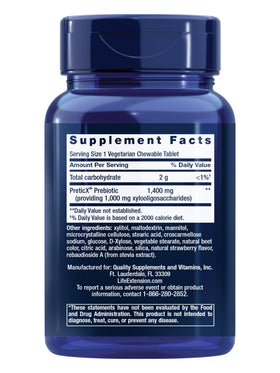 Life Extension FLORASSIST® Chewable Prébiotique Fraise 1000 mg emballage