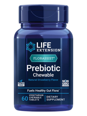 Life Extension FLORASSIST® Chewable Prébiotique Fraise 1000 mg vue de face