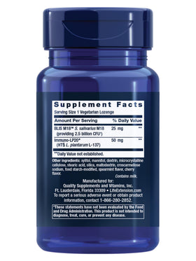 Life Extension FLORASSIST Probiotic Hygiène Bucco-Dentaire, emballage et informations nutritionnelles