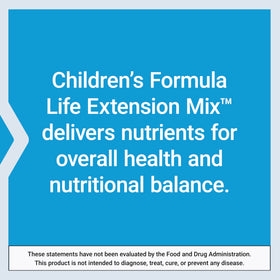 Life Extension Formule Enfants, comprimés à mâcher avec un verre d'eau