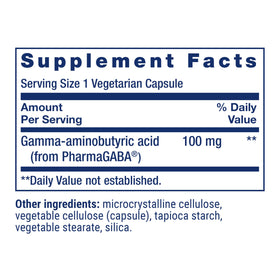 Life Extension GABA capsules sur fond blanc