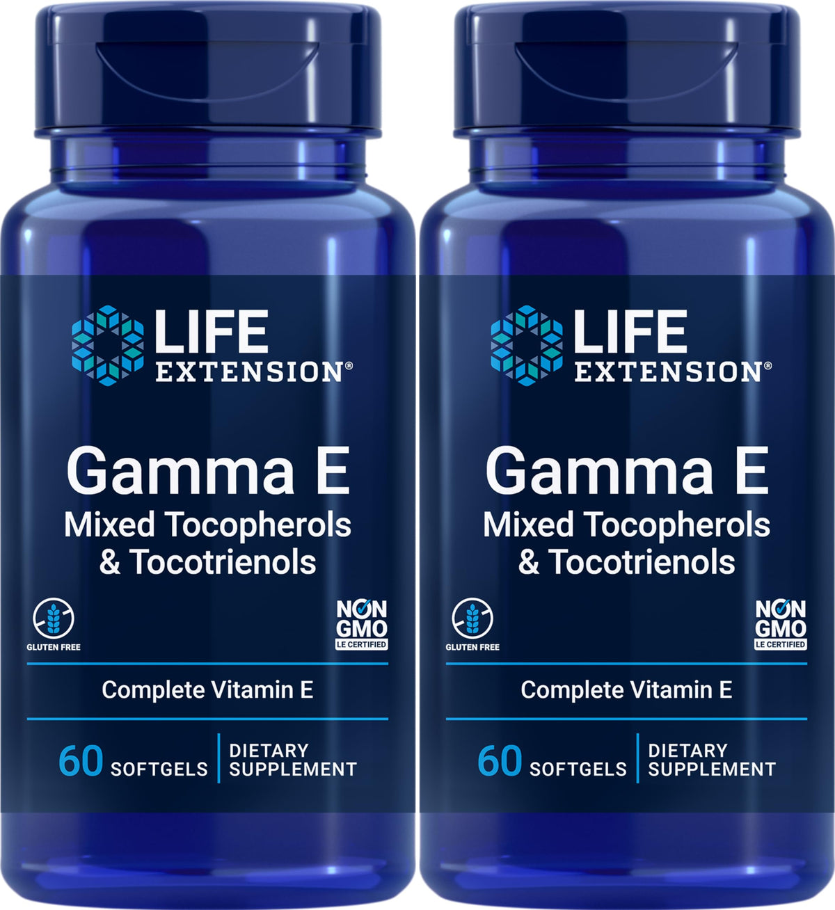 Life Extension Gamma E Mélange de Tocophérols 60 Gélules Pack de 2