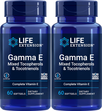 Life Extension Gamma E Mélange de Tocophérols 60 Gélules Pack de 2