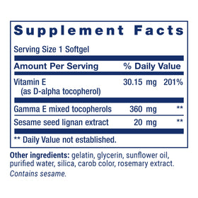 Life Extension Gamma E Mixed Tocopherols 60 gélules - gélules individuelles
