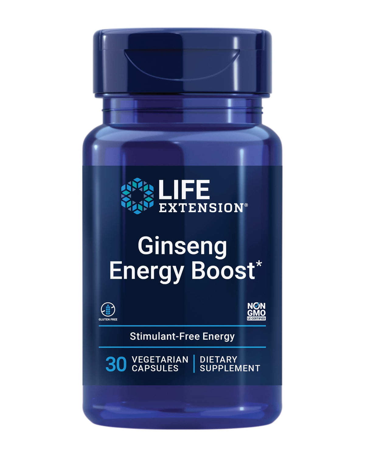 Life Extension Ginseng Energy Support 30 Capsules front view