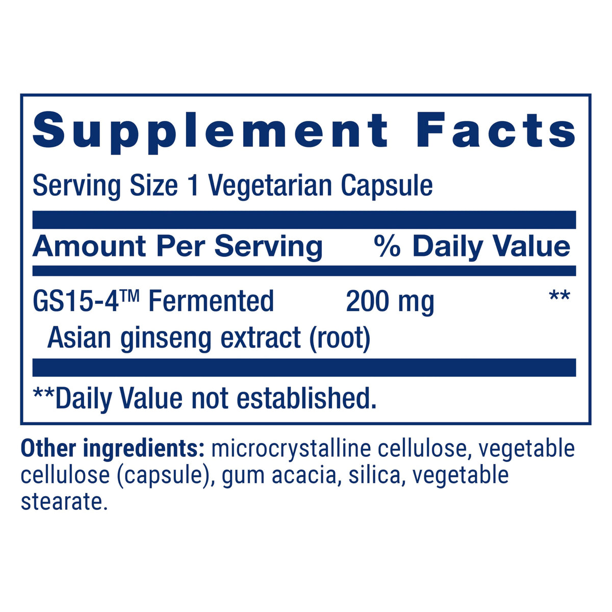 Life Extension Ginseng Energy Support capsules in a hand