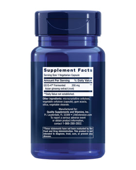 Life Extension Ginseng Energy Support packaging with label details