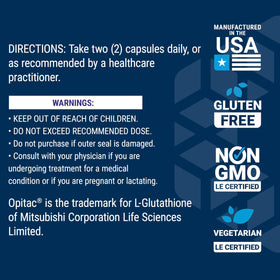 Life Extension Glutathione 500 mg Capsules - Étiquette du produit
