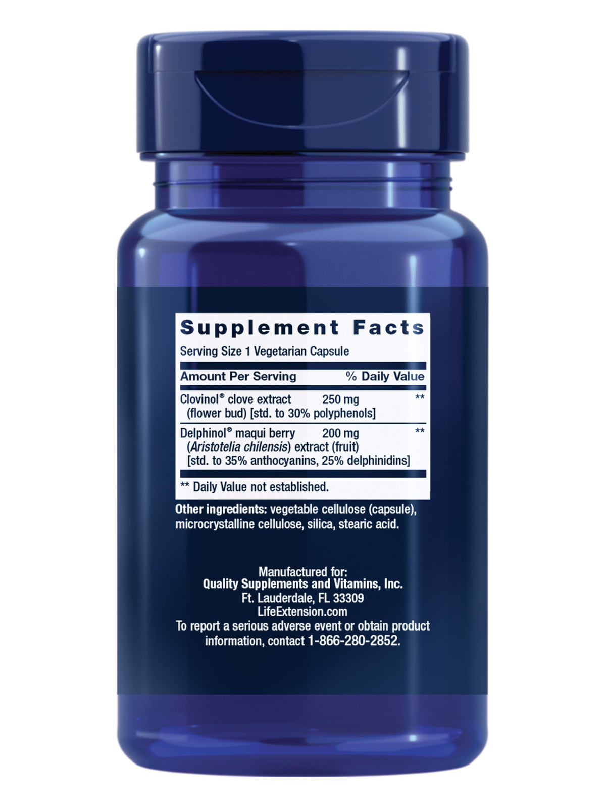 Life Extension Glycemic Guard 30 Capsules vue de côté