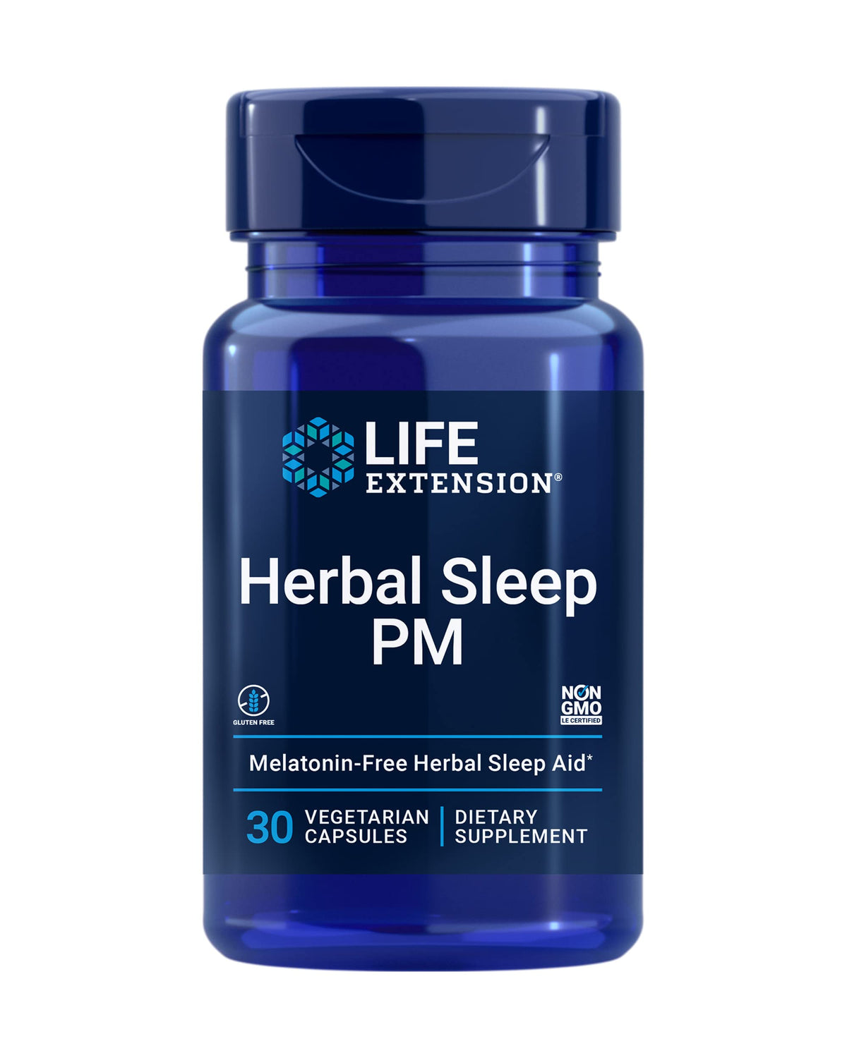 Life Extension Herbal Sleep PM 30 capsules front view