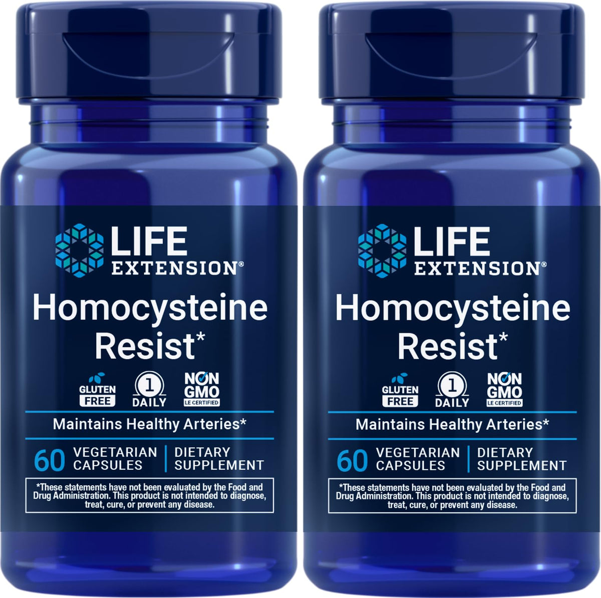 Life Extension Homocysteine Resist pack de 2 gélules végétariennes vue de face