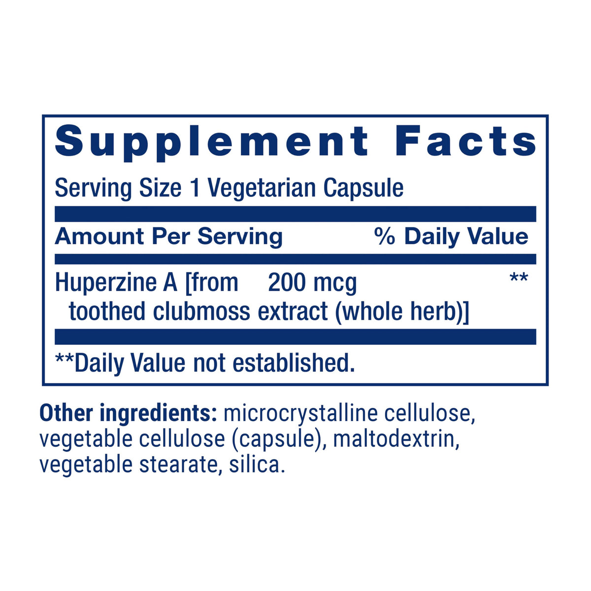 Life Extension Huperzine A 200 mcg capsule ouverte vue dessus
