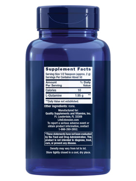 Life Extension L-Glutamine Poudre 100g vue arrière