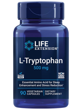 Life Extension L-Tryptophan 500 mg capsules front view