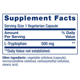 Life Extension L-Tryptophan 500 mg capsules in packaging