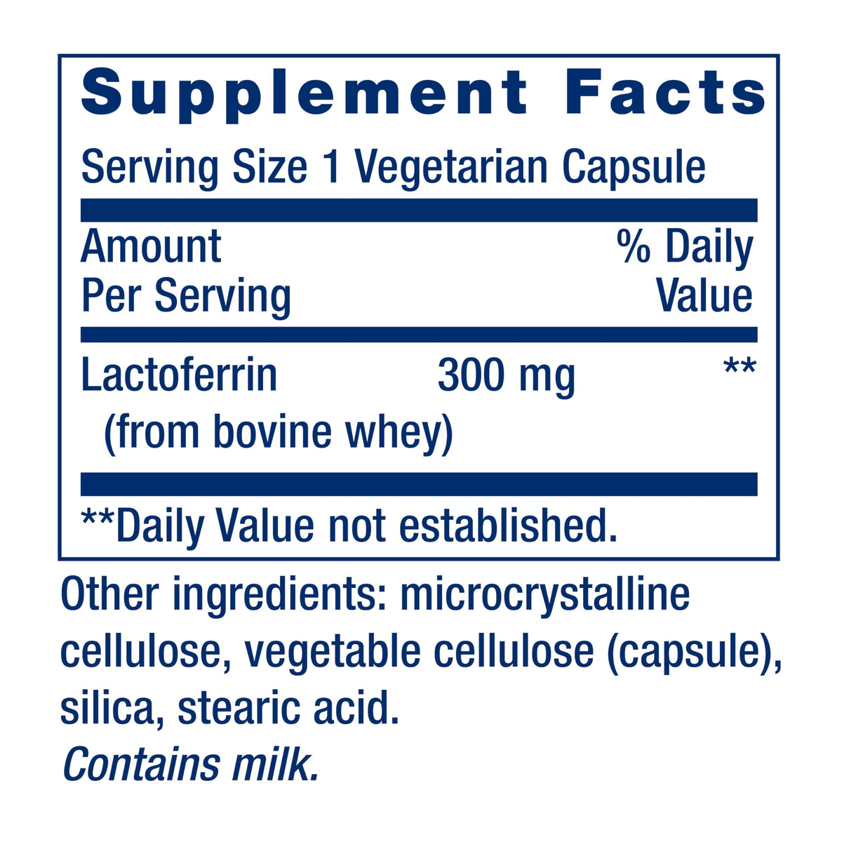 Life Extension Lactoferrin Caps 300 mg capsules close-up