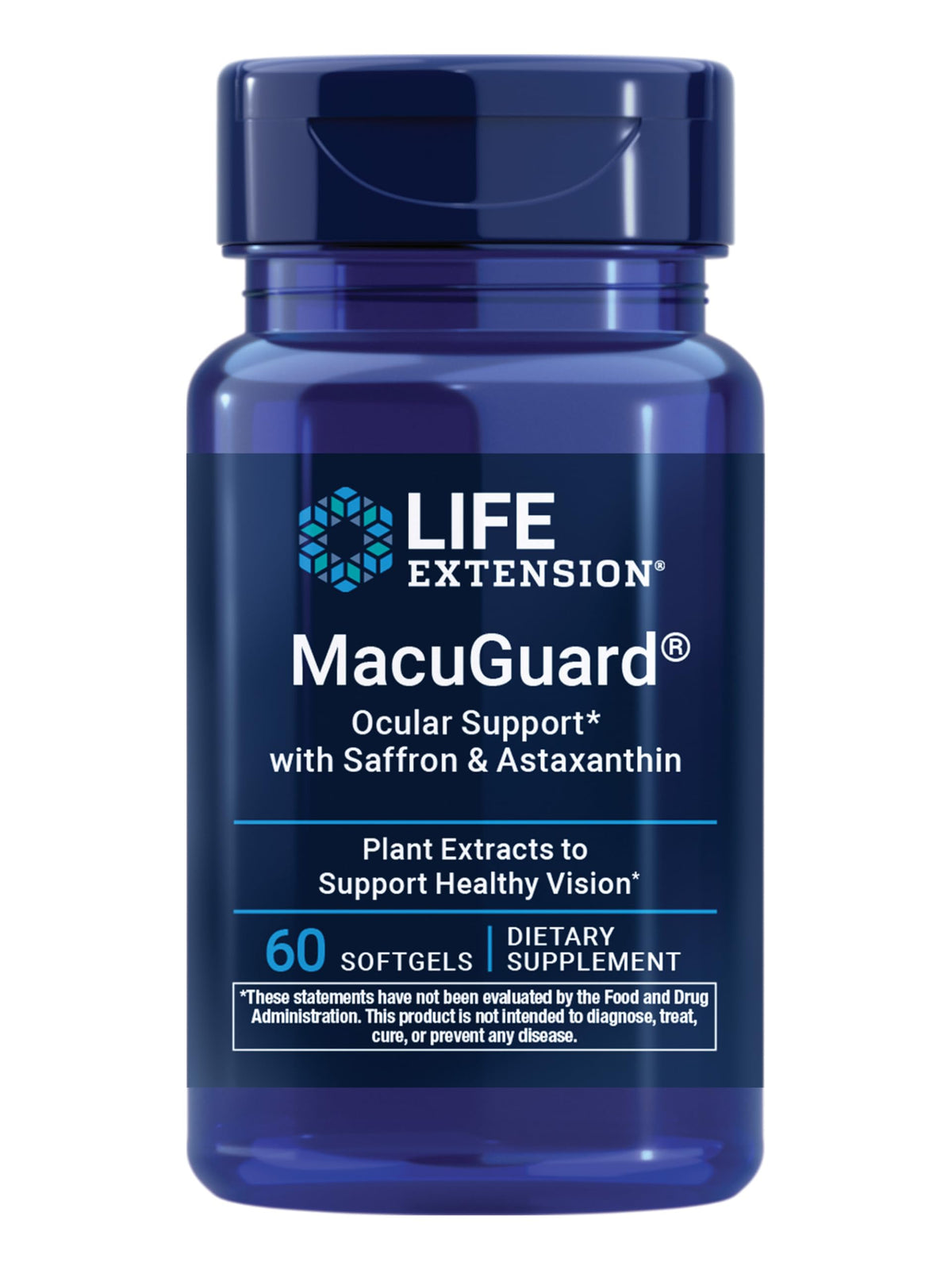 Life Extension MacuGuard Oculaire 60 gélules vue de face