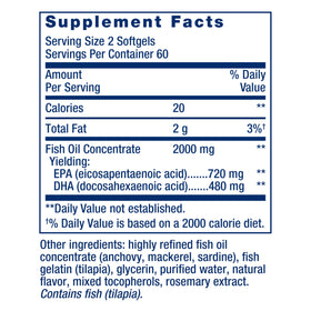 Life Extension Mega EPA/DHA 120 capsules côté avec étiquette