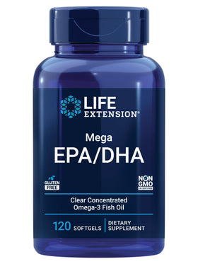Life Extension Mega EPA/DHA 120 capsules vue de face