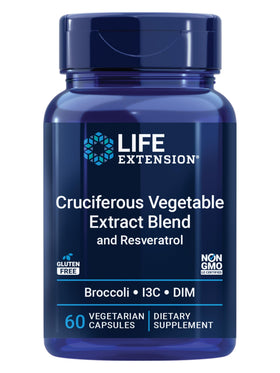 Life Extension Mélange d'Extraits de Légumes Crucifères et Resvératrol, 60 capsules, vue de face