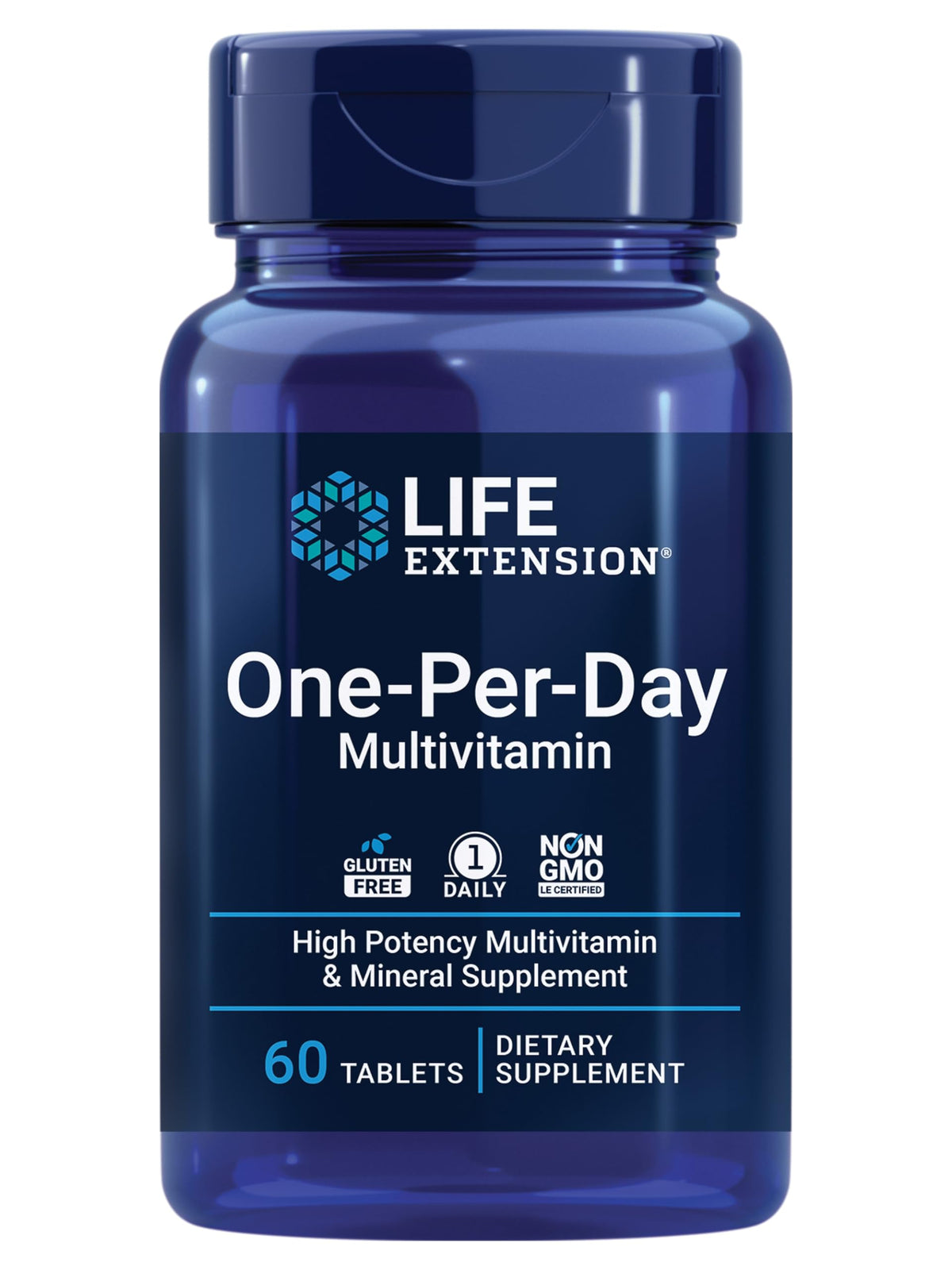 Life Extension Multivitamine One-Per-Day 60 comprimés vue de face