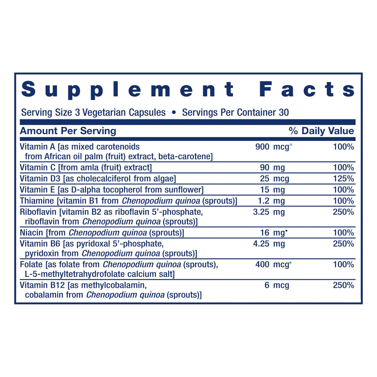 Life Extension Multivitamines Complet, capsules sur une table