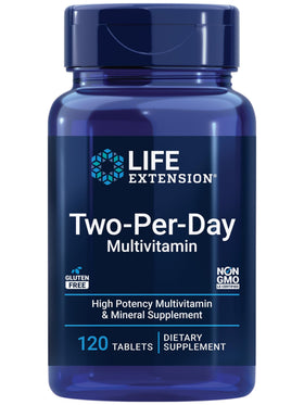 Life Extension Multivitamines Deux Par Jour - 120 comprimés, vue de face
