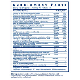 Life Extension Multivitamines Deux Par Jour 240 Capsules étiquette
