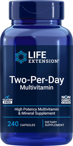 Life Extension Multivitamines Deux Par Jour 240 Capsules vue de face