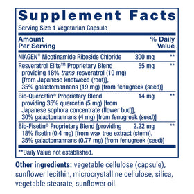Life Extension NAD+ Cell Regenerator 300 mg étiquette