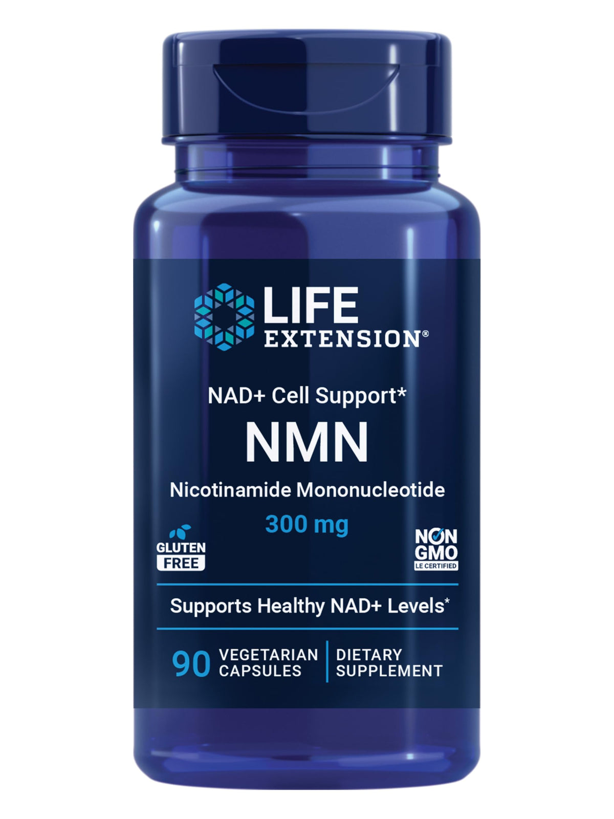 Life Extension NAD+ Cell Support NMN 300 mg capsules front view