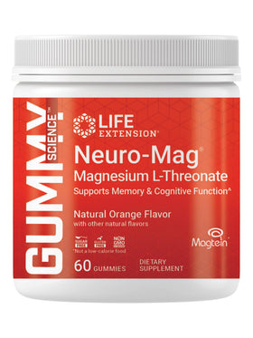 Life Extension Neuro-Mag® 60 gommes en bouteille vue de face