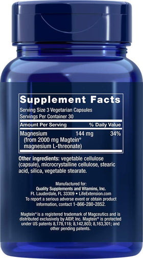 Life Extension Neuro-mag capsules sur fond blanc