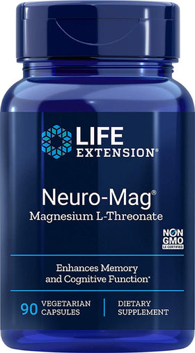 Life Extension Neuro-mag Magnésium L-thréonate 90 capsules vue avant