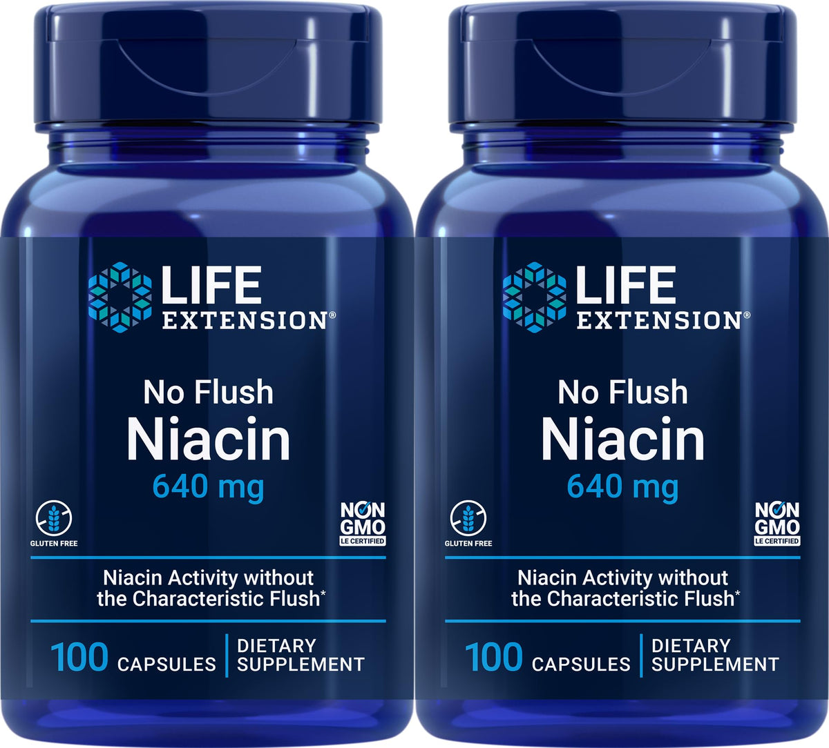 Life Extension Niacine sans rougeur 640 mg, 100 capsules, vue avant