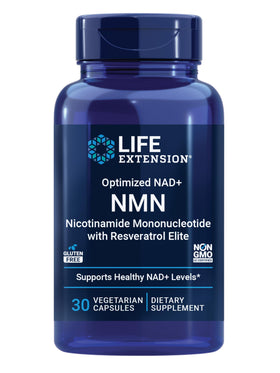 Life Extension NMN avec Resvératrol Elite 30 capsules végétales, vue de face