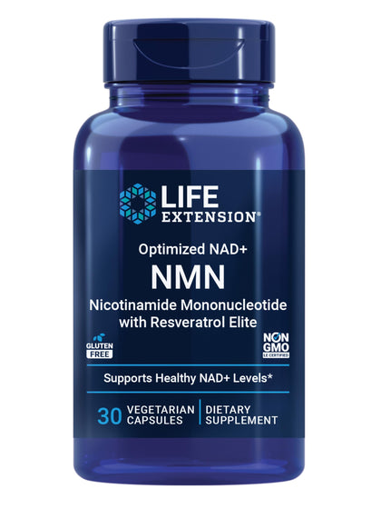 Life Extension NMN avec Resvératrol Elite 30 capsules végétales, vue de face