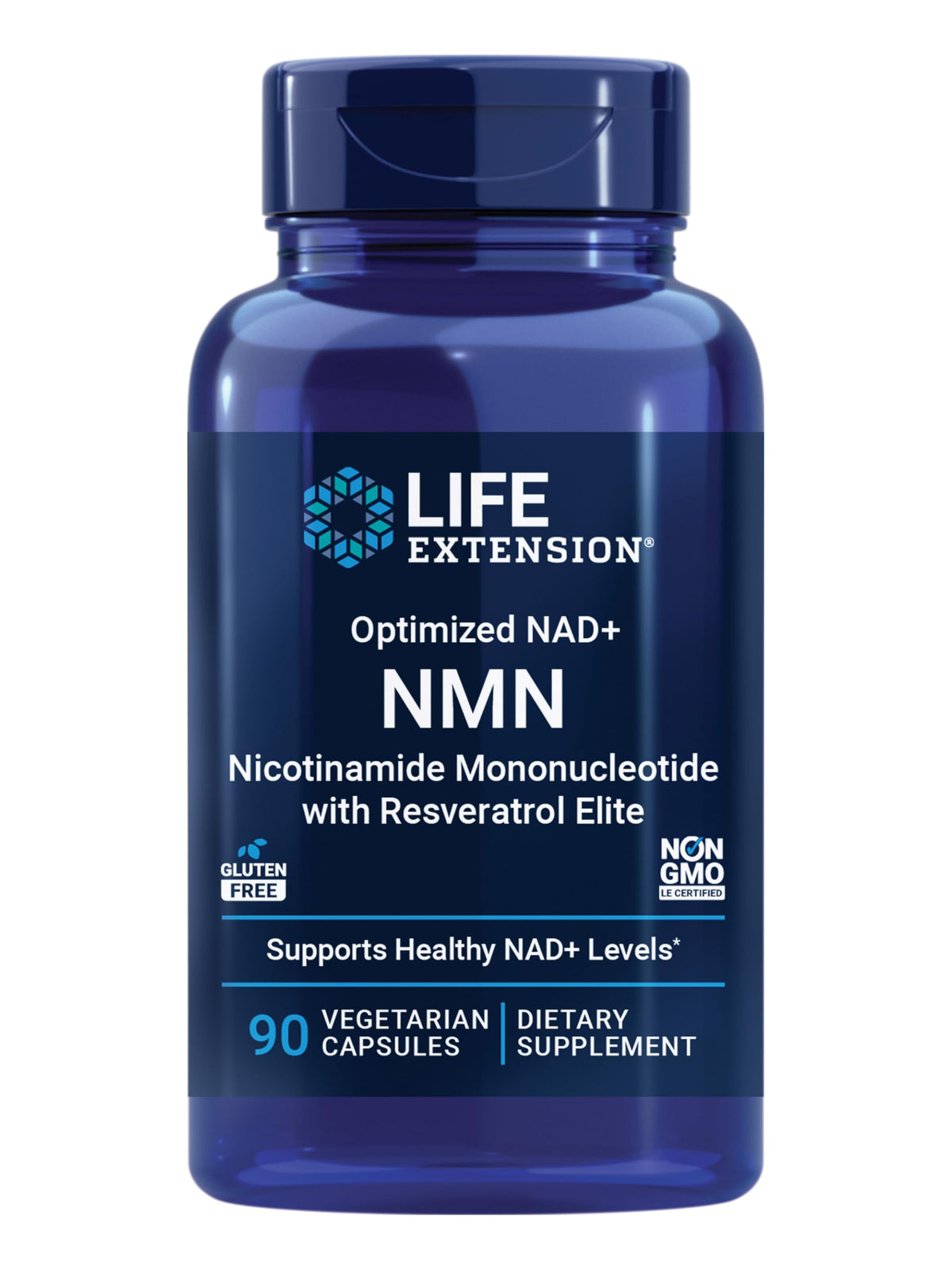 Life Extension NMN avec Resvératrol Elite 90 gélules végétales, vue avant