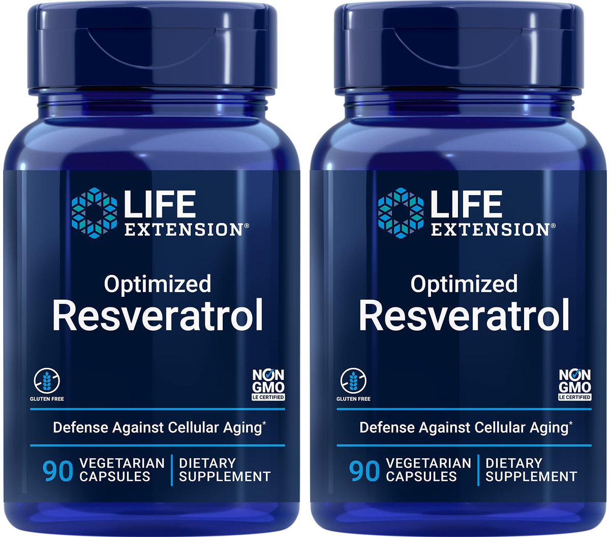 Life Extension Optimized Resveratrol 90 capsules pack of 2 front view