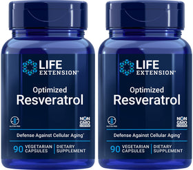 Life Extension Optimized Resveratrol 90 capsules pack of 2 front view