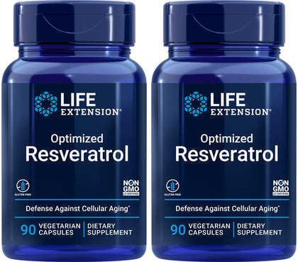 Life Extension Optimized Resveratrol 90 capsules pack of 2 front view