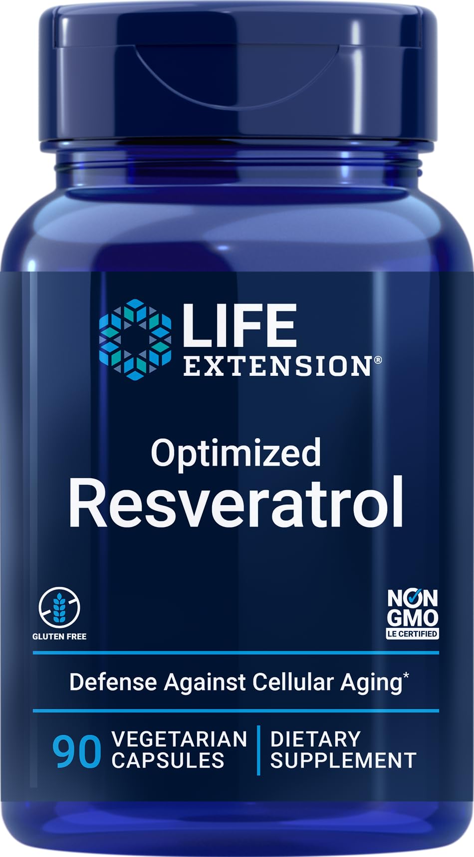 Life Extension Optimized Resveratrol 90 capsules végétariennes vue avant