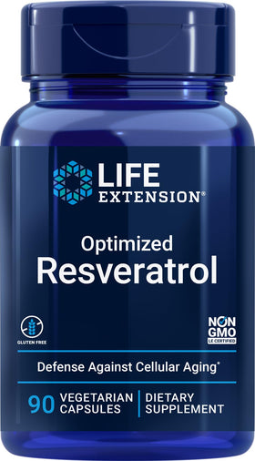 Life Extension Optimized Resveratrol 90 capsules végétariennes vue avant