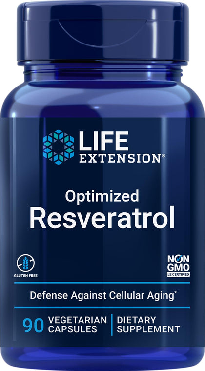 Life Extension Optimized Resveratrol 90 capsules végétariennes vue avant